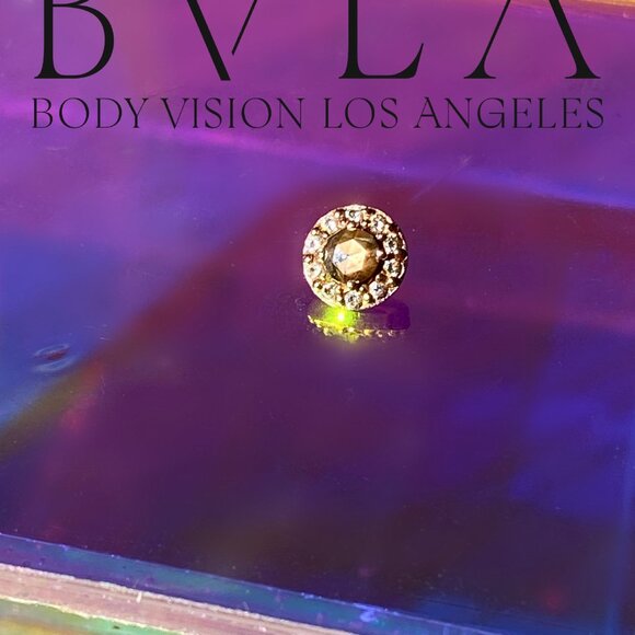 BVLA Altura - Threaded 5.5mm End in Solid 14k Rose Gold Zawadi Sapphire Diamonds - Picture 5 of 9